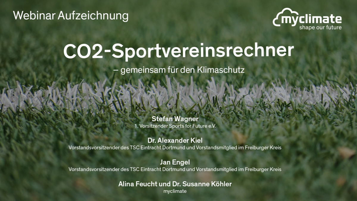 Klimaschutz Im Sport: Myclimate CO2-Sportvereinsrechner