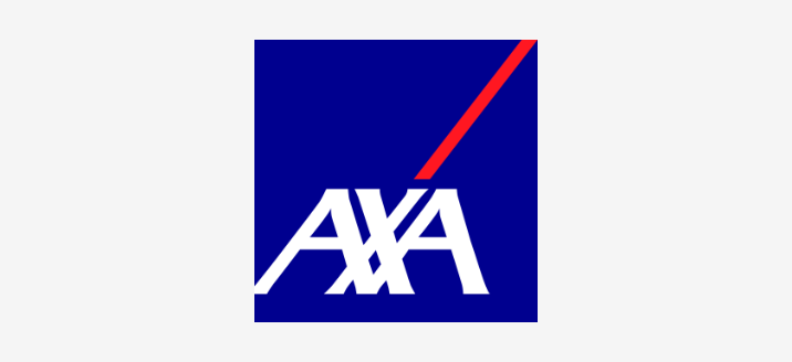 blau weißes axa logo mit rotem strich